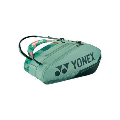 Yonex Pro Racquet Bag 12, Multi-Compartment 12-Racket Tennis Gear Travel Pack, Backpack Carry Straps/Grab Handle (BA924212) - color: Olive Green