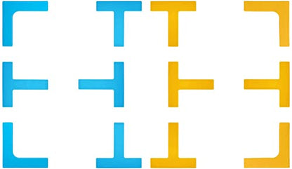 Court Lines Marker Kit Throw Down Markers Create Your Own Mini Pickleball Tennis Court (Blue-Yellow T L Shape)