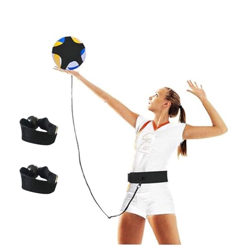 Haploon Volleyball Rebounder Belt, Solo Volleyball Trainer Kit with Elastic Cord, Adjustable Waist Belt & Hand Strap for Serve Spike Practice, 3PCS Training Equipment for Adult Indoor Outdoor