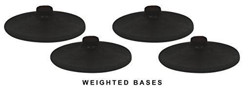 Coaching Combo Sticks Set – 4 Training Poles with 4 Weighted Rubber Bases, 30” Modular Poles, Converts to 5FT Coaching Sticks or Corner Flags – For Soccer Training, Turf, Grass & Indoor Use
