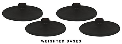 Coaching Combo Sticks Set – 4 Training Poles with 4 Weighted Rubber Bases, 30” Modular Poles, Converts to 5FT Coaching Sticks or Corner Flags – For Soccer Training, Turf, Grass & Indoor Use