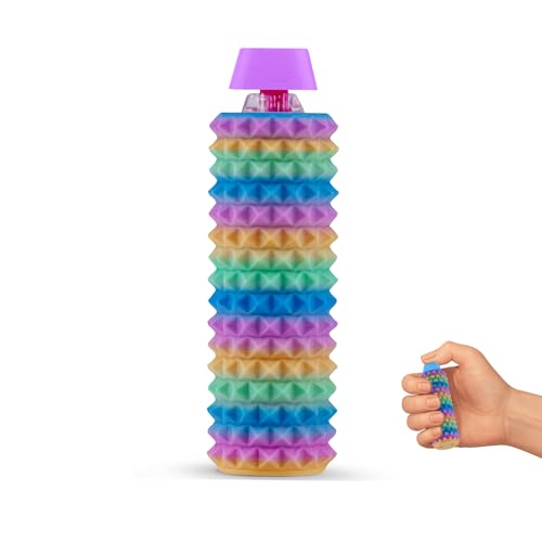 Distractibles Spike Roller Clicker, Tactile Pain Stim Fidget with Clicker Switch, Pain Stimulation Roller with Lanyard (Rainbow) - color: Rainbow