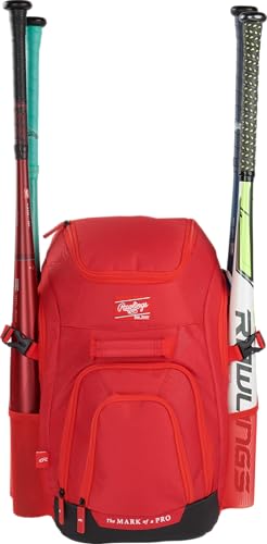 Rawlings | FRANCHISE 2.0 Player's Backpack | Baseball/Softball | Rec/Travel | Multiple Styles | Baseball/Softball - color: SCARLET