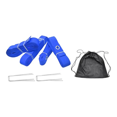 COOLHOOD Beach Volleyball Courts Boundaries Line Kits Beach Volleyball Line with Ground Nails Courts Webbing Marker with Ground Nails - color: Blue