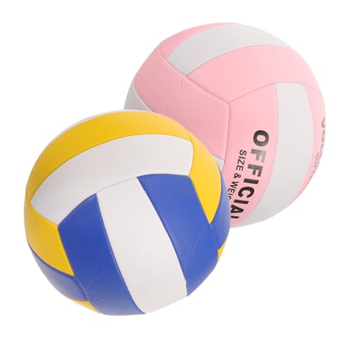 Abaodam 2pcs Soft Indoor Volleyballs Training Balls Comfortable Design 5# Size Standard Pu Material for Entrance Exam Practice and Sports Training