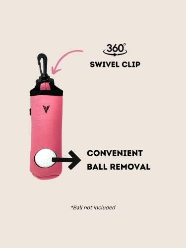Golf Ball and Tee Holder - Holds 3 Golf Balls and 3 Tees, Soft Carry Bag Pouch with Secure 360° Swivel Keychain Belt Clip Hook, Gift Accessories for Golfers and Women’s Birthdays - color: Green