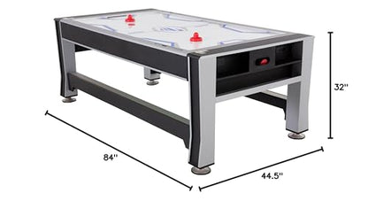 Triumph 3-in-1 Swivel Multi-Game Table – 84" Rotating Game Table with Air Hockey, Billiards & Table Tennis – Complete Accessory Set Included – Space-Saving Family Game Room Entertainment
