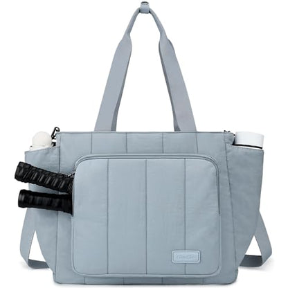 Chase Chic Pickleball Tote Bag for Women,Lightweight Puffer Quilted Pickle Ball Paddle Holder for Gym Sports - color: Light Blue