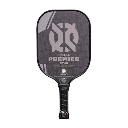 Onix Evoke Premier Professional Tournament Pickleball Paddle Composite Face Impact Paddle Shape - color: Black, size: Medium, style: 16mm