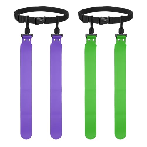 Flag Football, Adjustable Flag Football Belts with Belt and Flags Easy Tear Away - color: Emerald Green/Purple