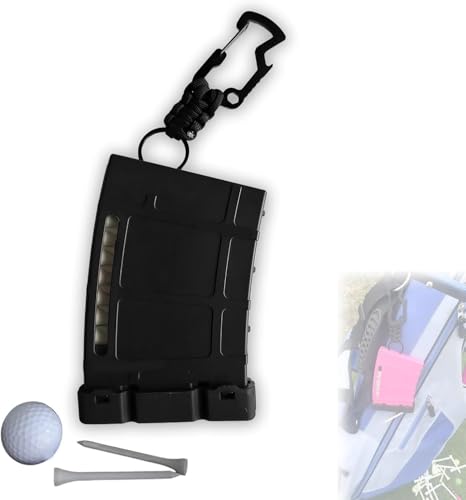 Teemags Golf Tee Holder – Black Clip-On Tee Caddy for Belt or Bag | Holds Up to 18 Tees | Durable & Lightweight Golf Accessory Made in The USA - color: Red