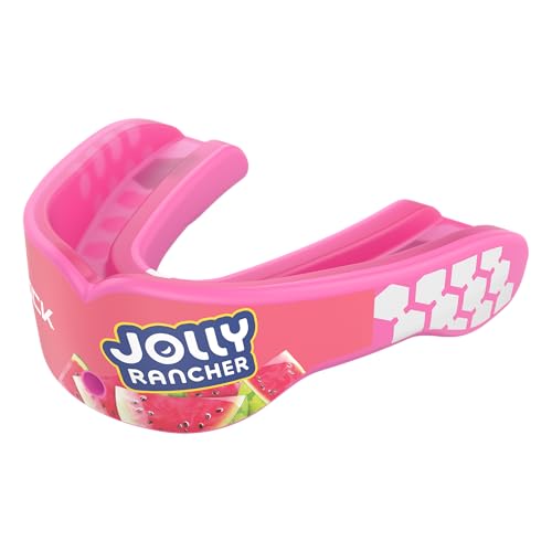 Shock Doctor, Gel Max Power Flavor Mouth Guard, Football, Lacrosse, Hockey, MMA, Boxing, Youth & Adult - color: Jolly Rancher Watermelon, size: Youth