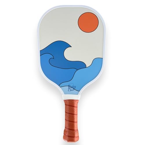 Rally Club Pickleball Paddles for Men Women | Carbon Fiber Polymer Honeycomb Composite Core | Lightweight Durable | Uniquely Designed Stylish for Singles Doubles - color: Wake (Kids)