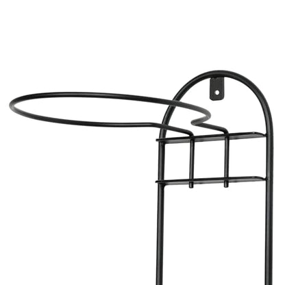 MyGift Modern Black Metal Sports Ball Storage Rack, Medicine Ball, Basketball, Soccer Ball, Volleyball Wall Holder for Gym or Garage