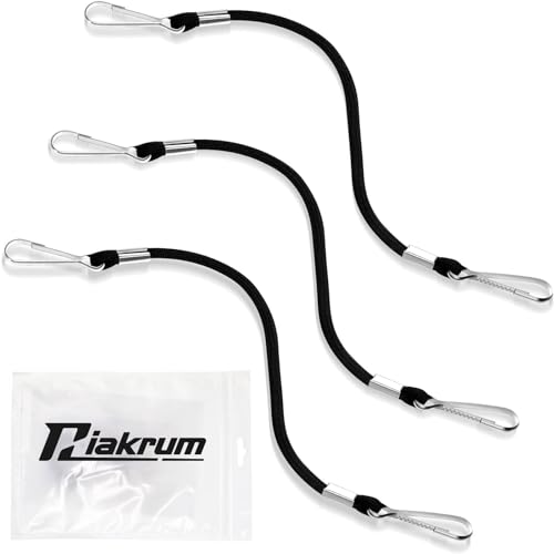 Riakrum 3 Pcs Whistle Lanyard Double Clip Lightweight and Sturdy Nylon Lanyard with Clip Metal for Coach Wrestling Referee School Football Basketball Team Class Competition Training, Black