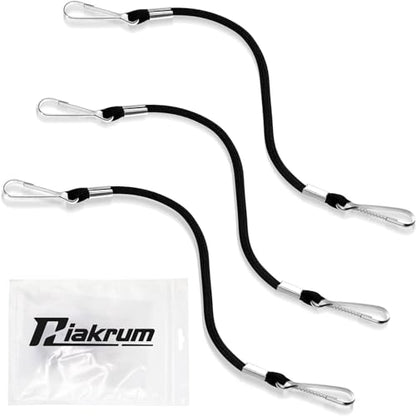 Riakrum 3 Pcs Whistle Lanyard Double Clip Lightweight and Sturdy Nylon Lanyard with Clip Metal for Coach Wrestling Referee School Football Basketball Team Class Competition Training, Black