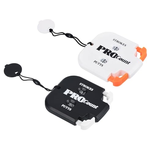 PATIKIL Golf Score Counter, 2 Digits Scoring Keeper Mini Golf Shot Stroke Counter for Golf Game Scorekeeper Outdoor Sport Scoreboard - color: White+Orange, Black+White