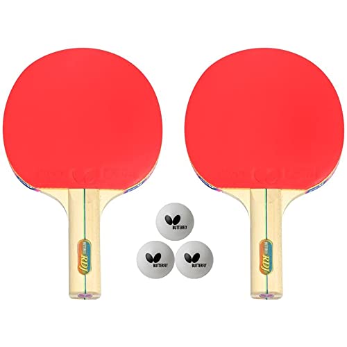 Butterfly RDJ Shakehand Table Tennis Racket Set - RDJ Series - Recommended For Beginning Level Ping Pong Players - International Table Tennis Federation Approved - color: RDJ 2 Player Set