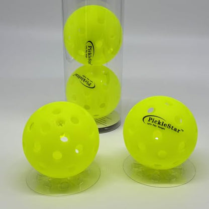 PickleStar Gen 2 Premium LED Pickleball Balls - Next-Generation Glow & Perfectly Balanced Bounce for Advanced Players, Robust and Reliable, 4 Pack with Long-Life Batteries - color: Neon Yellow