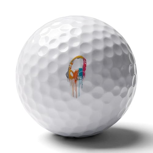 Graffiti Headphones Practice Golf Balls Realistic Feel Long Lasting Limited Flight for Indoor Outdoor Training