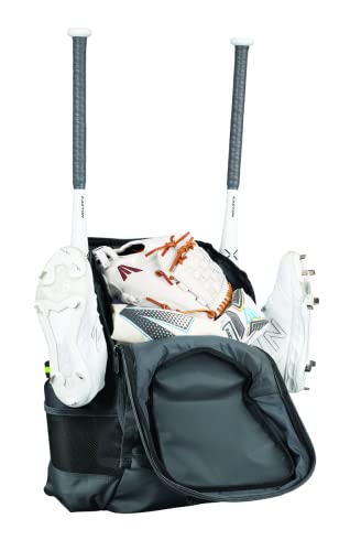 Easton | Ghost NX Backpack Equipment Bag | Adult | Fastpitch Softball | Team Logo Panel | Multiple Colors - color: Charcoal