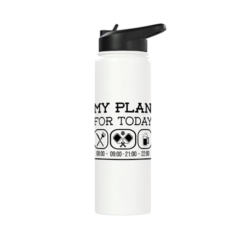 Pickleball Padel Racket Balls Dinking Plan Pickleball Stainless Steel Insulated Water Bottle