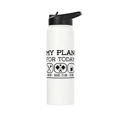 Pickleball Padel Racket Balls Dinking Plan Pickleball Stainless Steel Insulated Water Bottle