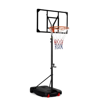 PEXMOR 5.05-8.53FT Portable Basketball Hoop, Adjustable to Any Height Easily, 33" Backboard for Kids & Youth, with Fillable Base & Wheels, Basketball Goal for Outdoor, Indoor, Backyard, Driveway