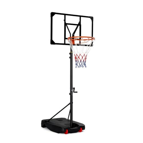PEXMOR 5.05-8.53FT Portable Basketball Hoop, Adjustable to Any Height Easily, 33" Backboard for Kids & Youth, with Fillable Base & Wheels, Basketball Goal for Outdoor, Indoor, Backyard, Driveway
