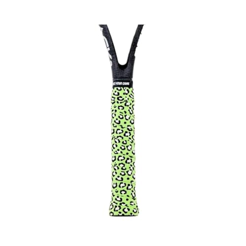 Funky Ace - Patterned Tennis Racket/Pickleball Paddle Overgrip - Non-Slip, Quick Dry, Pre-Cut - Performance Grip Tape - Adjustable Length Pickleball Overgrip Tape - color: Fancy Footwork - Green