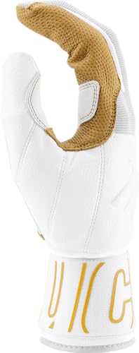 MARUCCI Blacksmith Full WRAP Youth Batting Glove V2 - color: WHITE/WHITE, size: Youth Large