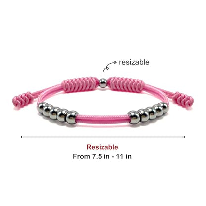Golf Score Counter Bracelet, 10 Stainless Steel Beads, 2mm Cord Adjustable Golf Stroke Tracking Baseball Swimming Sport Golf Gift for Men and Women - style: Pink