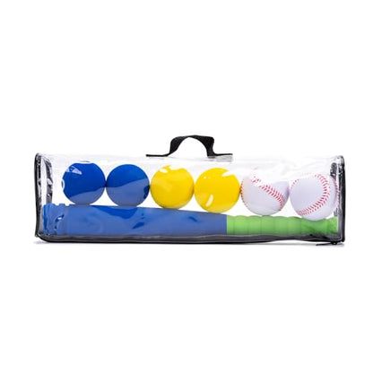 CeleMoon 16.5 Inch [Mini Size] Soft Kids Foam Baseball Bat Toy Set with 6 Balls, Gift for Toddler Age 3 Years Old Indoor Outdoor Sport T Ball Bat Playing Sport Game (Blue)