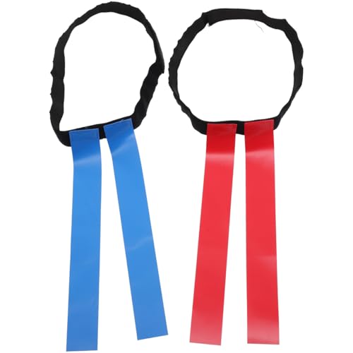 VANZACK Flag Football Belt Set for 90cm, Rugby Waist Belt with Full Hook and Loop Flags in Red and Blue, Outdoor Football Game Supplies for Youth Training and Competition
