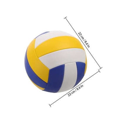 PRETYZOOM Soft Indoor Volleyball Training Ball 1.6mm Thick White Blue Yellow Soft Volleyball for Adult Practice and Competition, Standard Size 5, Explosion-Proof Machine-Stitched Sports