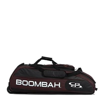 Boombah Beast Rolling Bat Bag - Multiple Color Options - Holds 8 Bats, Glove and Shoe Compartments - color: Black/Maroon