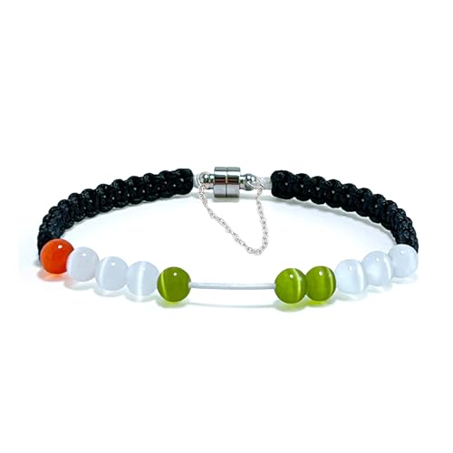 Magnetic Clasp Golf Stroke Counter Bracelet | Handmade Durable Military Paracord | Scorekeeper Golf Bag Accessory for Golfers | 10 Color-Coded and 6mm Cat Eye Beads | Unique Holiday Gift - color: Black(7 In/Suitable for Women)