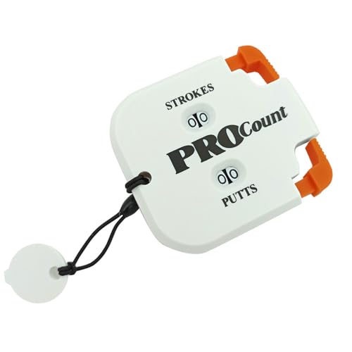 Golf Stroke Counter 2 Digit 1-99 Portable Score Keeper with Reset Keychain for Golf Competitions Games - color: White+Orange, size: 1 Pack