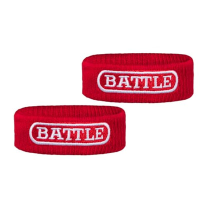 Battle Football Armbands - High-Performance Bands for Football Athletes - Includes 2 Bicep Bands - Ultra-Soft Material to Wick Away Sweat and Keep Hands Dry and Comfortable - Machine Washable - color: Red