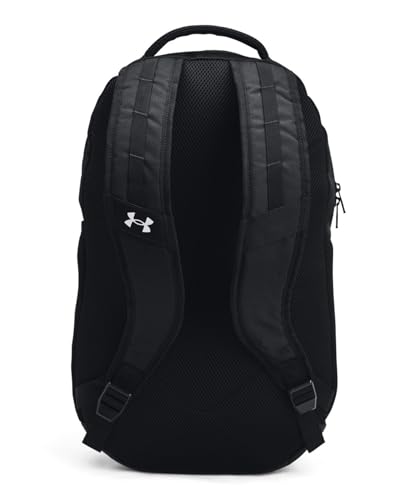 Under Armour Unisex-Adult Hustle 6.0 Backpack - Mens and Womens, (002) Black/Black/White, One Size Fits Most - color: (002) Black / Black / White, size: One Size