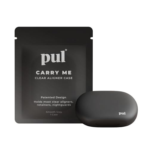 PUL Retainer Case for Invisalign & Clear Aligners - Slim Clear Aligner Case with Secure Magnetic Closure - Travel Retainer Holder for Invisalign Accessories, Mouth Guards & Dentures - Gray - color: Gray