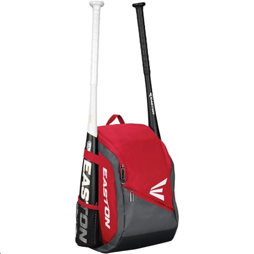 Easton | GAME READY Youth Backpack Equipment Bag | T-Ball / Rec / Travel | Baseball & Softball | Multiple Colors - color: Red