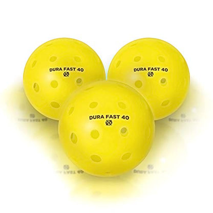 Dura Fast 40 Pickleballs | Outdoor Pickleball Balls Neon or Yellow USAPA Approved and Sanctioned for Tournament Play, Professional Perfomance� (Yellow, 12 Pack)�