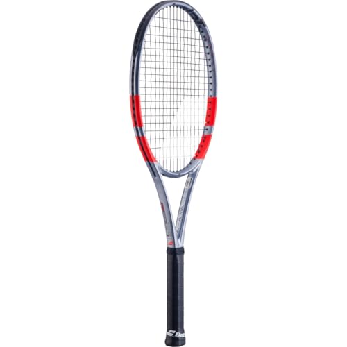 Babolat Pure Strike 100 16x20 4th Gen Tennis Racquet (Carbon Grey) - Strung with 16g Babolat Syn Gut at Mid-Range Tension - color: Black String, size: 4 1/4" Grip