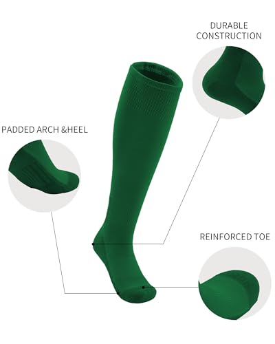 QBK Toddler Baseball Socks And Belt Youth Softball Tee Ball Combo Set for Boy Girl (2 Pairs of Socks & 1 Belt) - color: Green, size: 11-13 Years