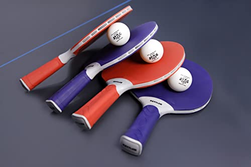 KETTLER Sport Outdoor 6 Table Tennis Table with 4-Player Bundle