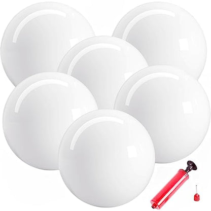 6 Pcs Playground Balls with Pump, 9 inch Inflatable Marbleized Bouncy Balls for Kids Beach, School, Kickball DodgeBalls and Indoor Outdoor Plays