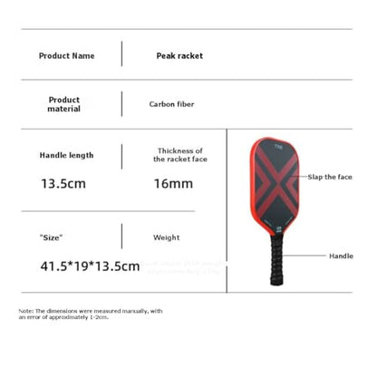 High-Performance Pickleball Paddle T700 16MM Carbon Fiber Honeycomb Core Racket for Advanced Players