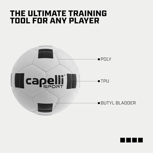 Capelli Sport Soccer Ball Sizes 4, 5 and Mini for Training, Practice Drills and League Play, Youth and Adult