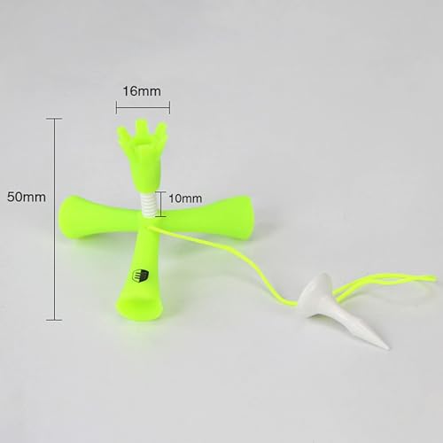 Green Portable Golf Tee Adjustable ABS Anti-Flying Tripod Multifunctional Pin-up Reduce Side Spin for Training Court Clubs Practice and Driving Range Mats Golf Tees On-Course Accessories